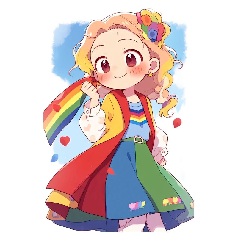 Vielfältige Pride-Feier: Süßes Anime-Mädchen