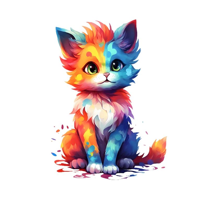 Mignon Rainbow Kitty Shirt Design