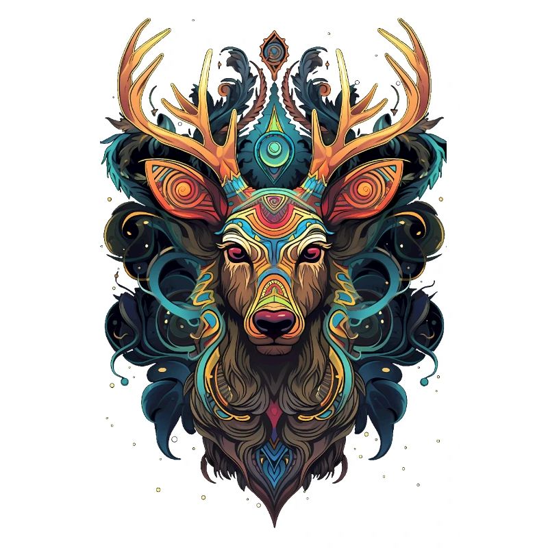 Vibrant Stag Mandala