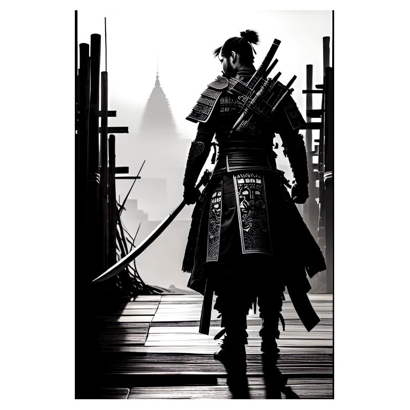 Samurai Schwarz und Weiß Design