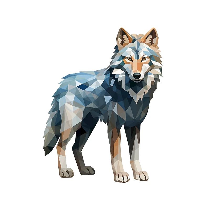 Wolf Geometric Drawing