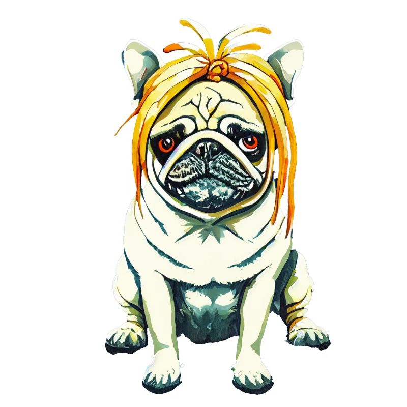 Mops mit Perücke #PugLife