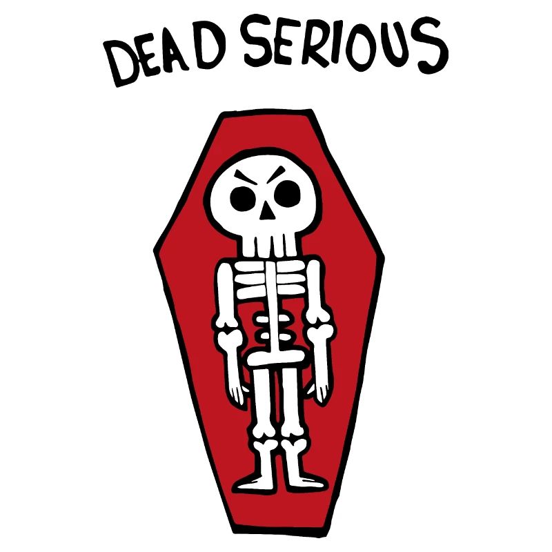 Dead Serious Skeleton In A Coffin