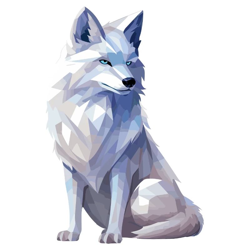 Polarfuchs im Polygon Stil