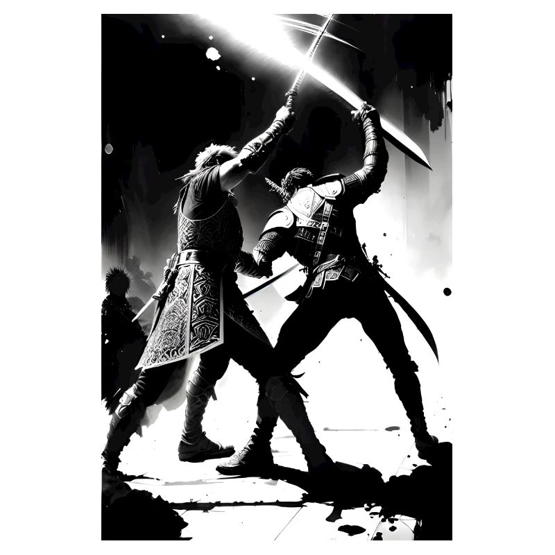 Two Samurai Fighting Art