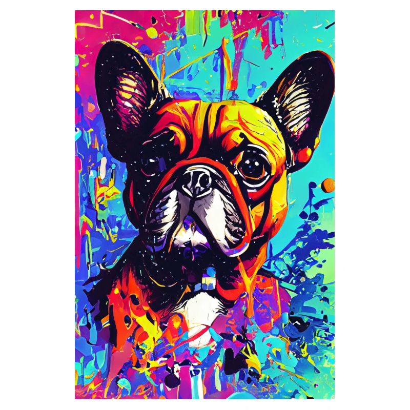 Impression pop art moderne | coloré | Bouledogue français