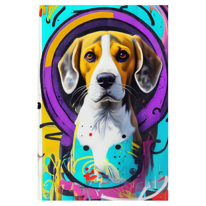 Impression pop art moderne | coloré | Chien Beagle