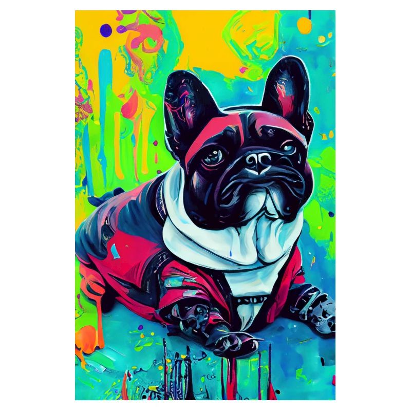Impression pop art moderne | coloré | Bouledogue français