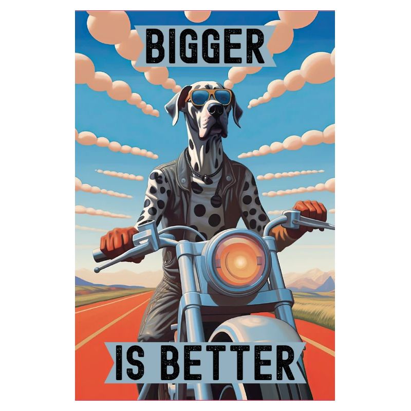 Bigger is Better : Great Dane Riding a Motorcycle