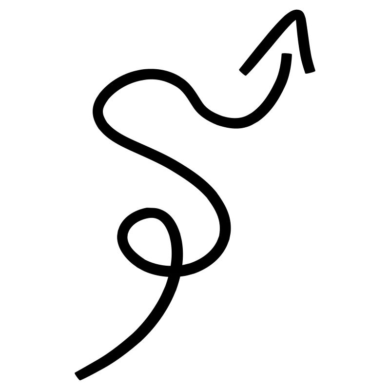 Arrow with squiggle pointing upwards