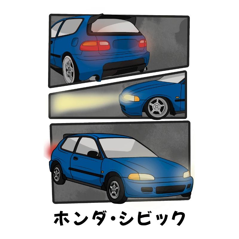 NIGHT BLUE CAR COMIC / HATCHBACK