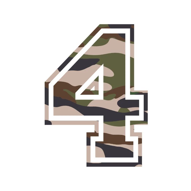 Numéro 4, camouflage-brun-vert, personnalisable