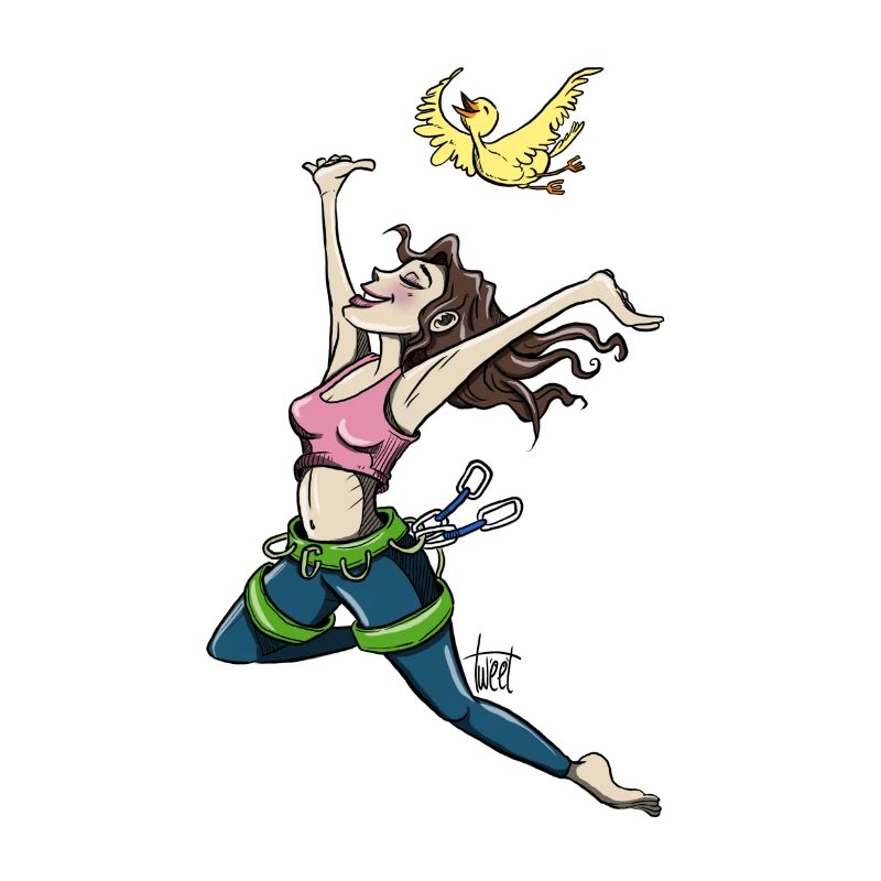 Grimpeur volant avec oiseau