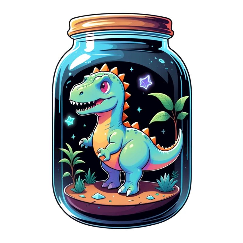 dinosaure dans un pot dessin animé
