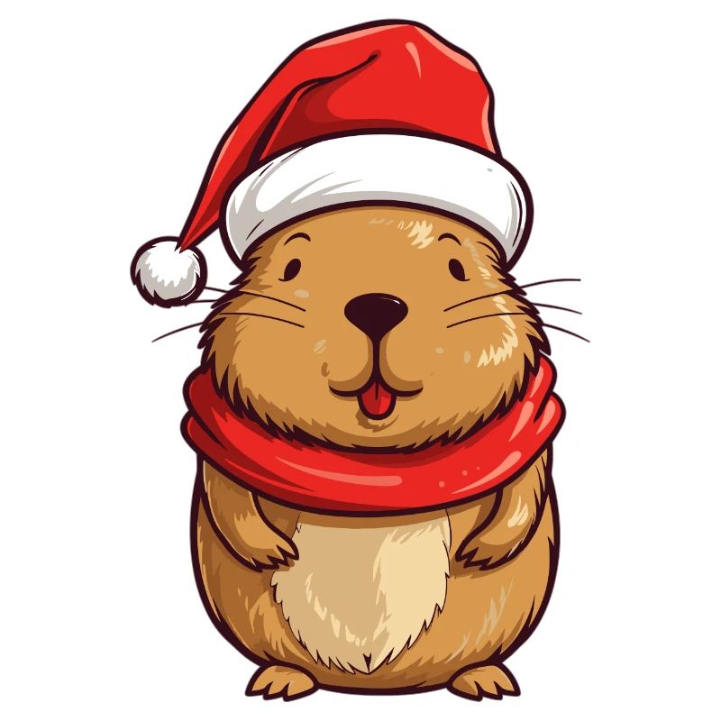 Capybara mit Weihnachts Mütze