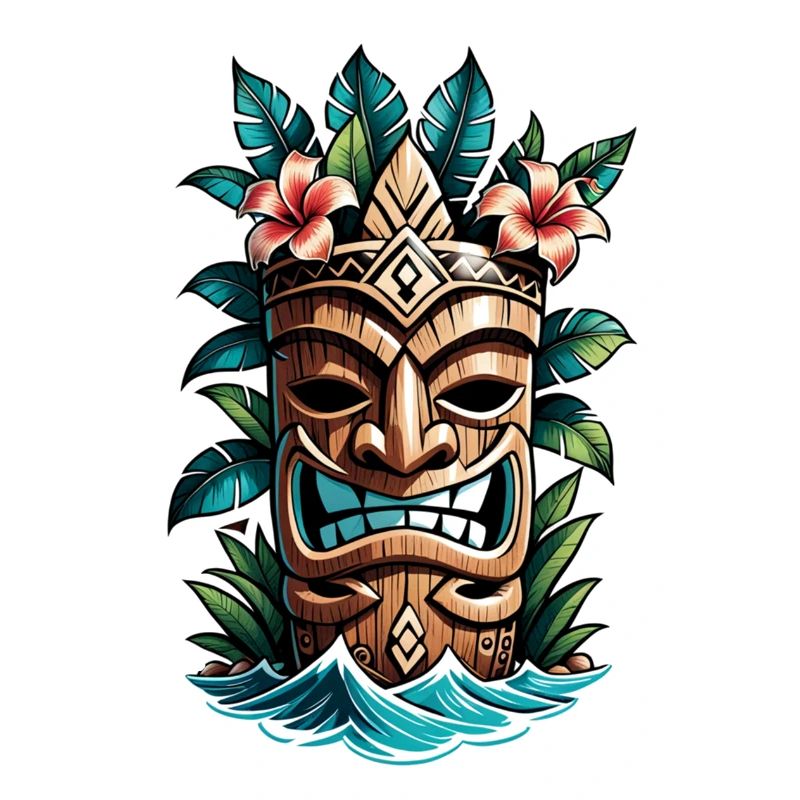 tiki beach - statue polynèsie