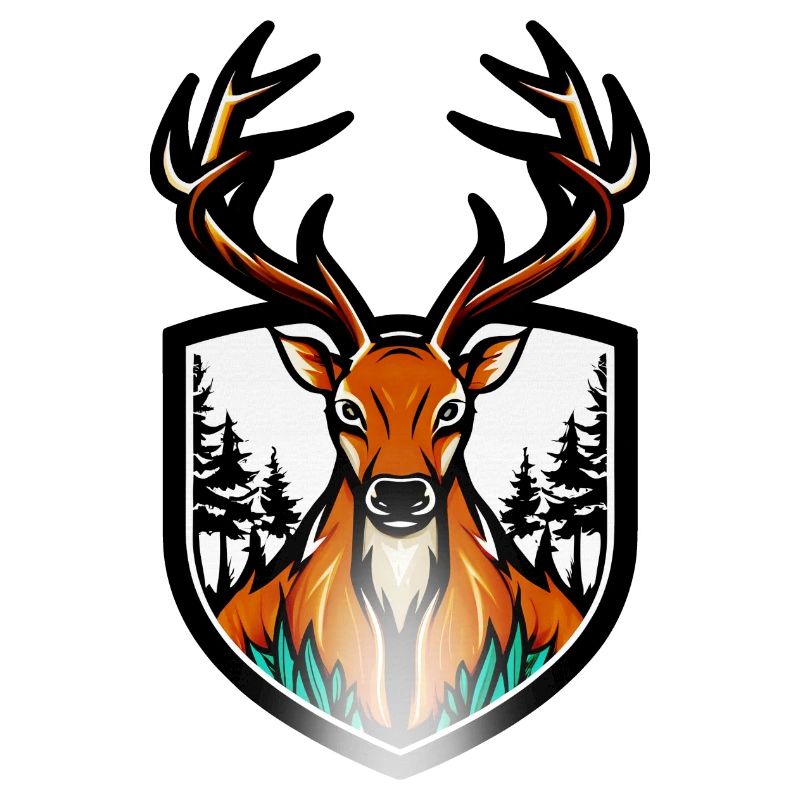 Großer Hirsch mit Geweih als Logo