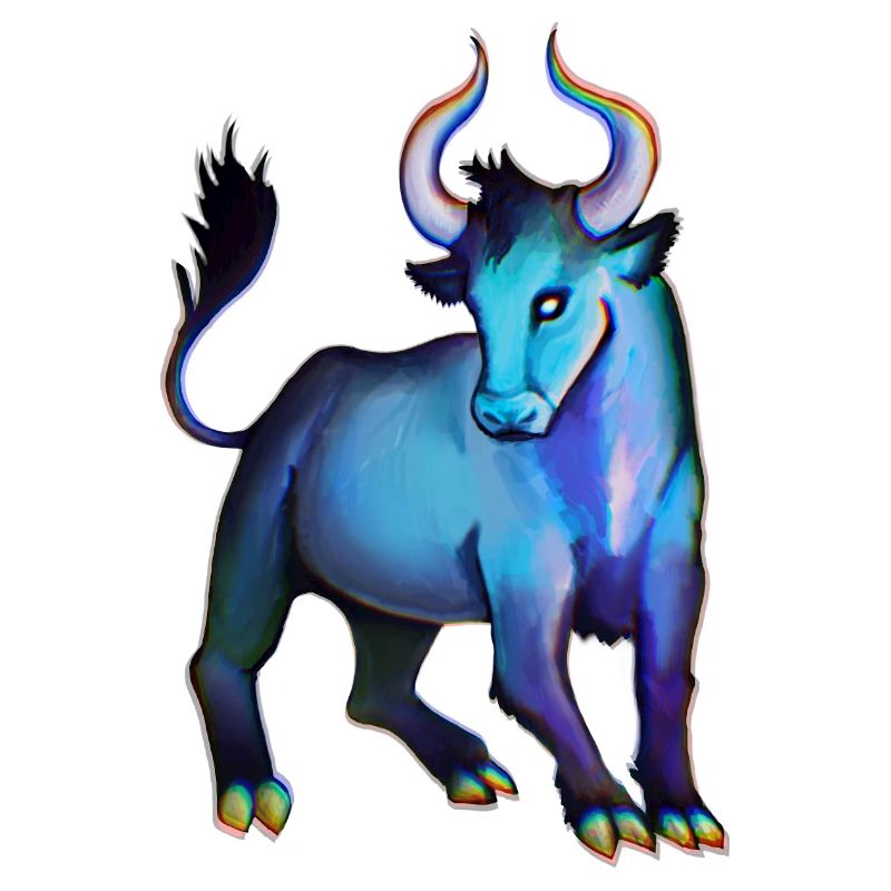 gemalter Stier