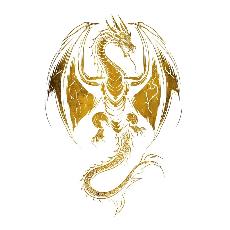 Dragon doré rampant