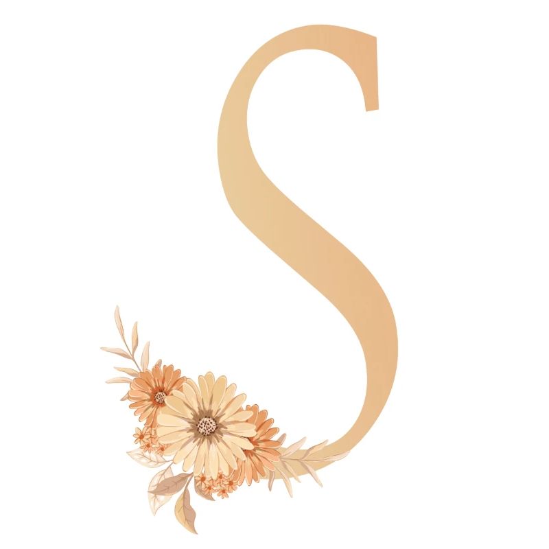 Buchstabe S mit Blumen