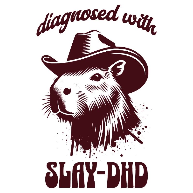 Diagnosed with Slay-DHD - Funny Capybara Design