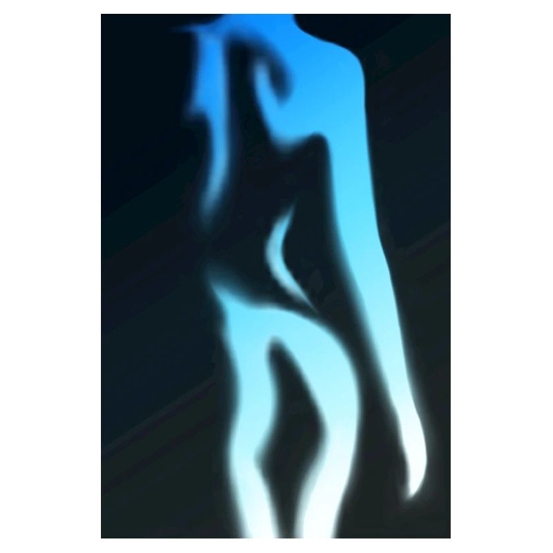 Frauenkörper nackt in blau