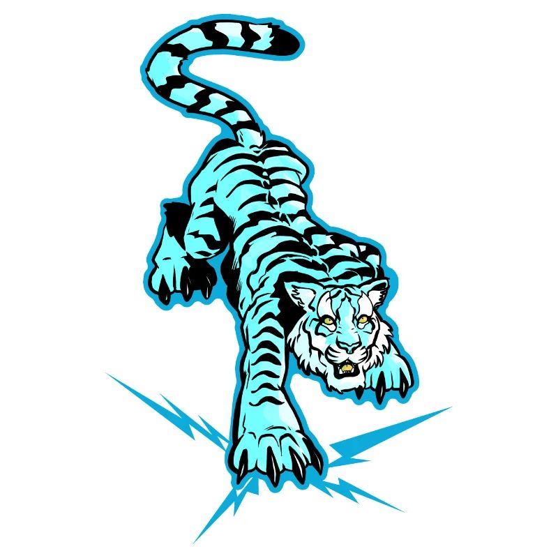 Tiger and Slice Under the Paws (Blue Version)
