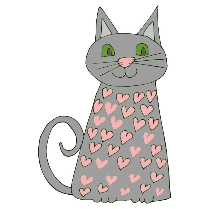 Chat avec des cœurs
