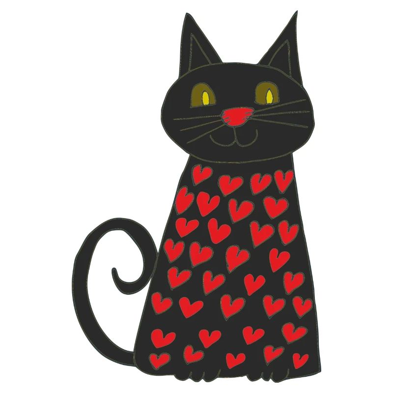 Chat Noir avec Cœurs