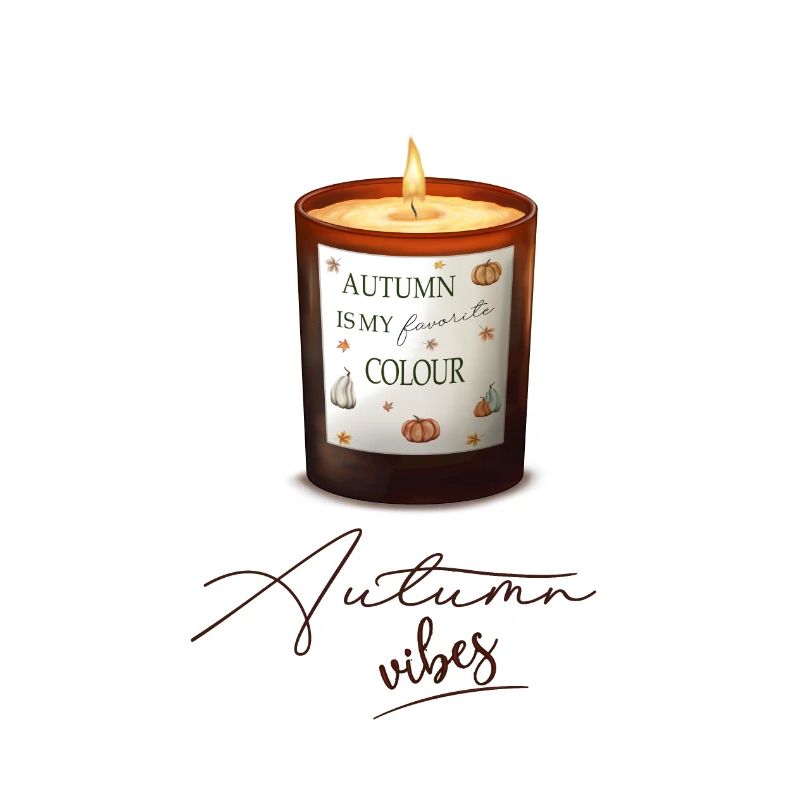 Candle, Leaf and Pumpkin Patterns, Autumn