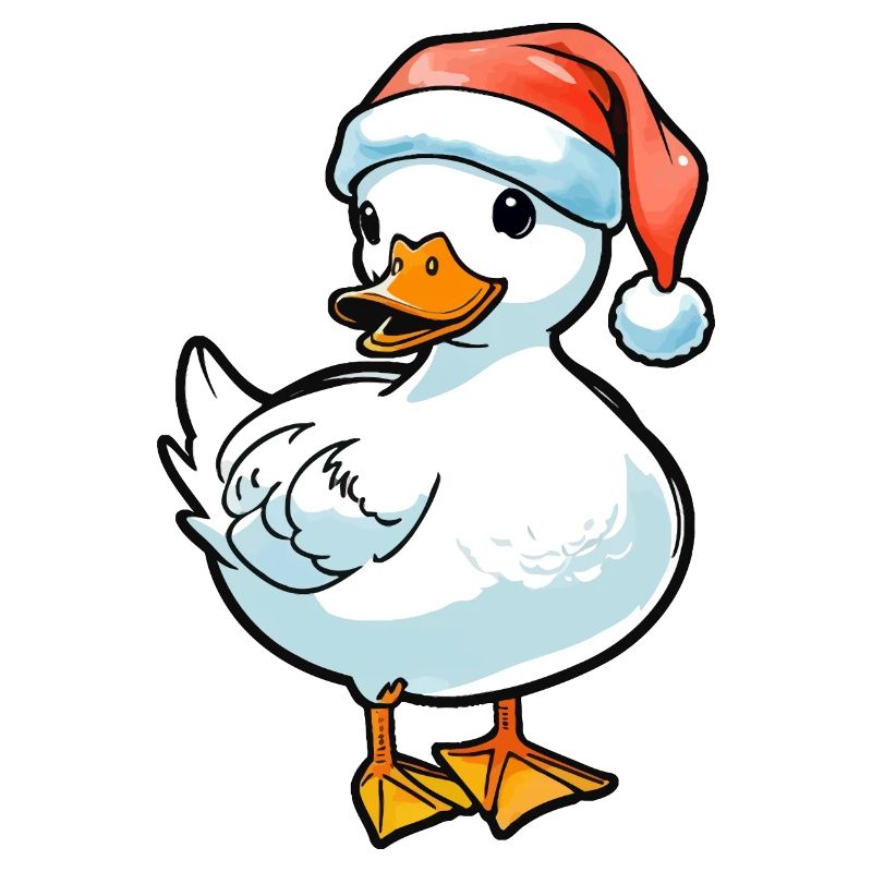 Duck Christmas Drawing