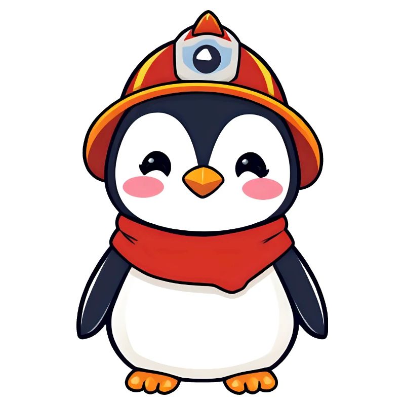 Held Pinguin Feuerwehrmann