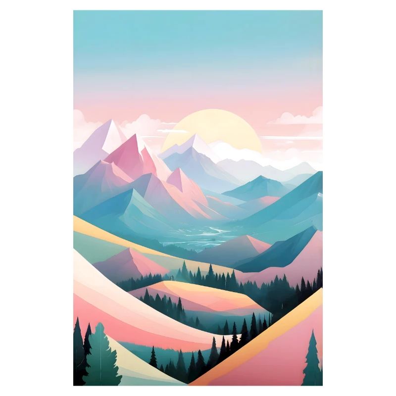 Panorama de montagnes aux couleurs délicates - Horizont Berge