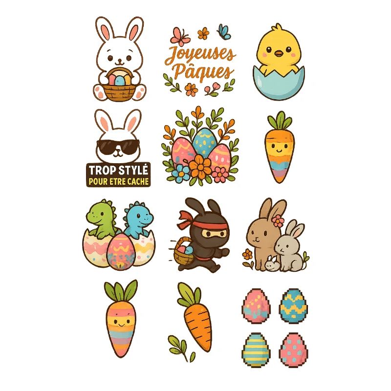 Ensemble d'illustration sur le thème de Pâques