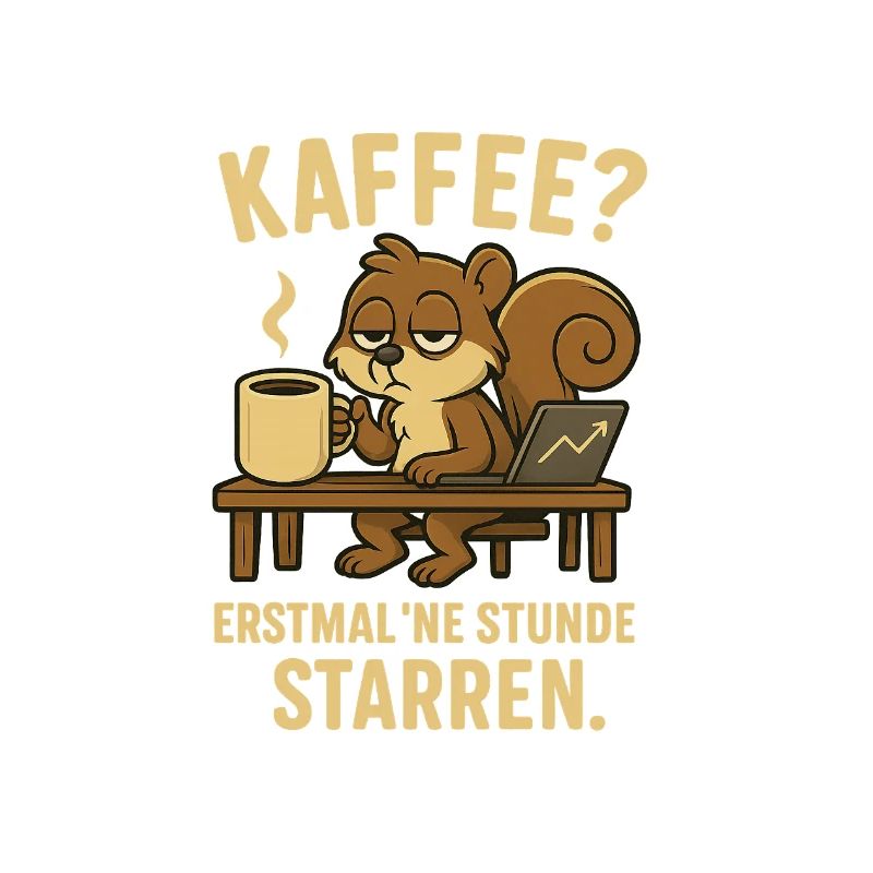 Kaffee? Erstmal ’ne Stunde starren Müdes Hörnchen