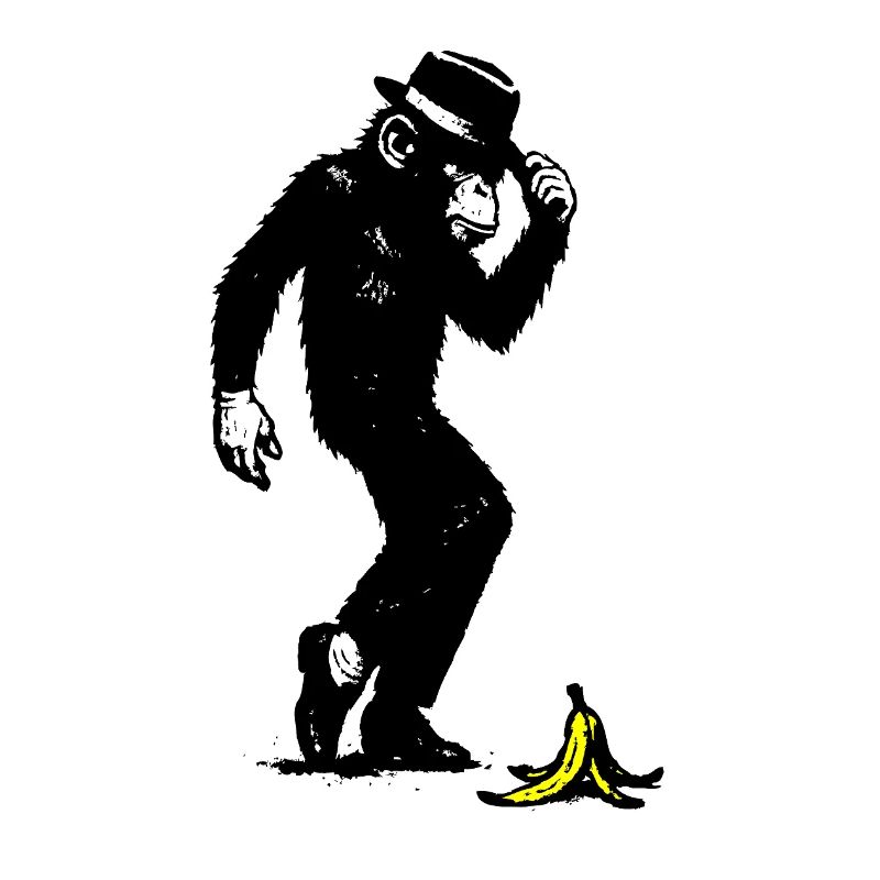 Monkey with hat and banana