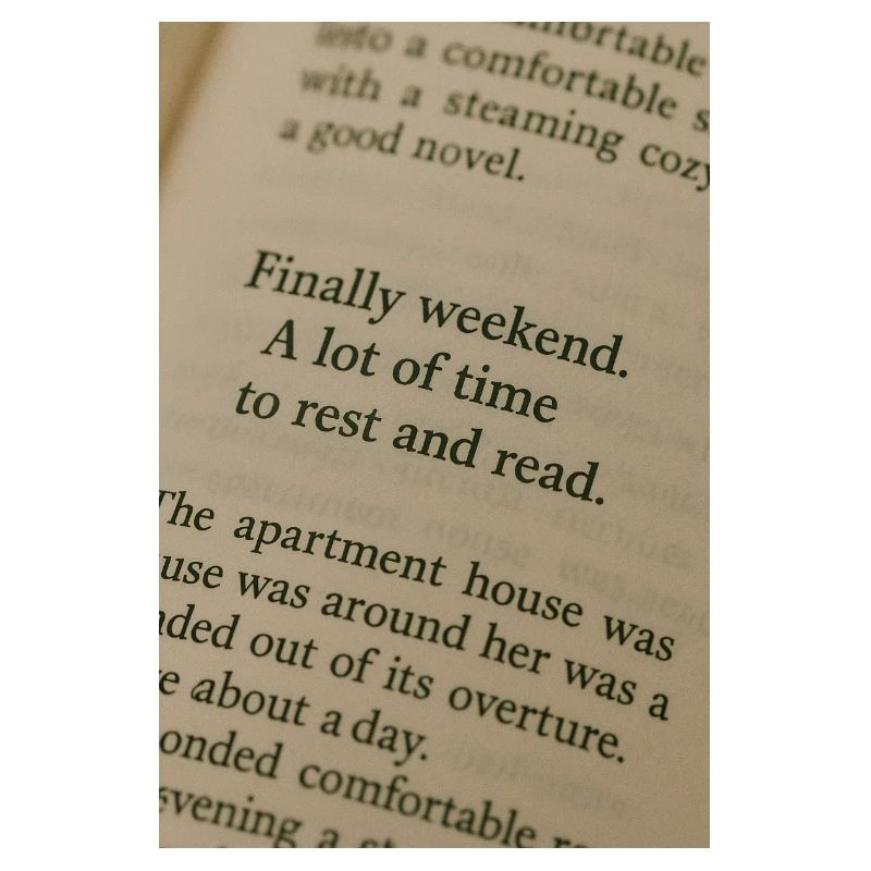 Page in book - Finally weekend