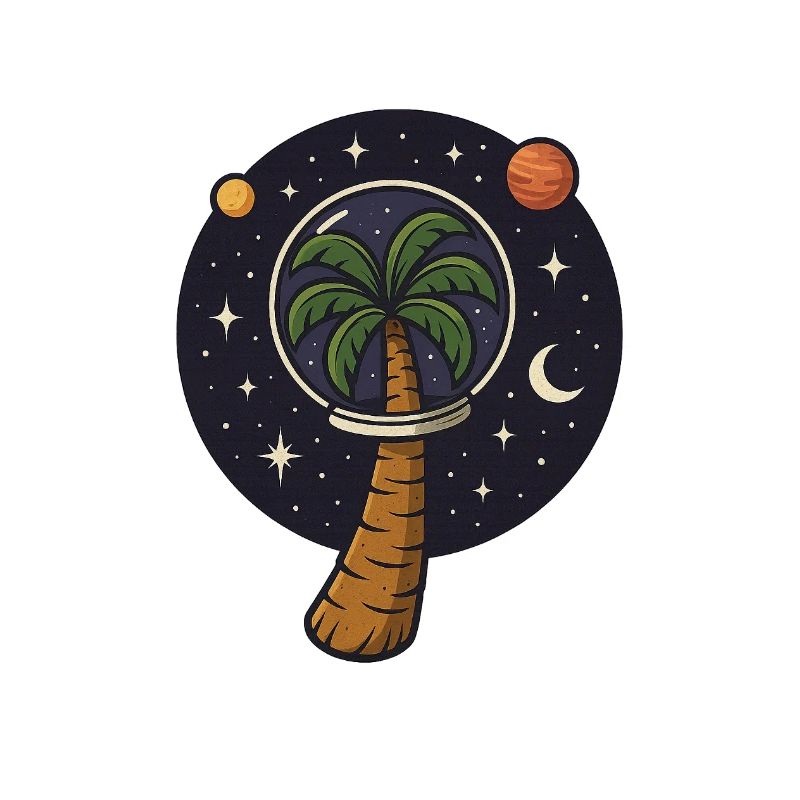 Palm tree in space