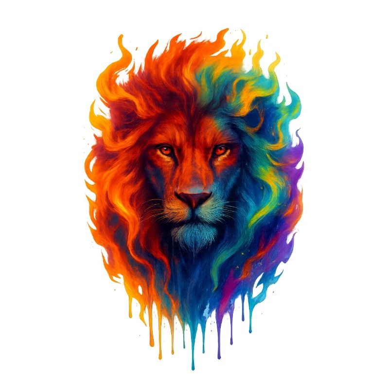 Lion multicolore