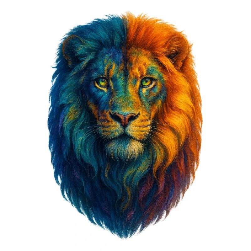 Lion multicolore
