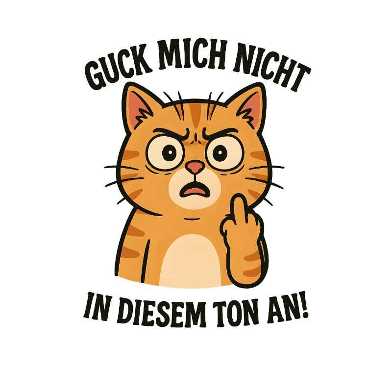 Katze mit Mittelfinger lustiger Spruch