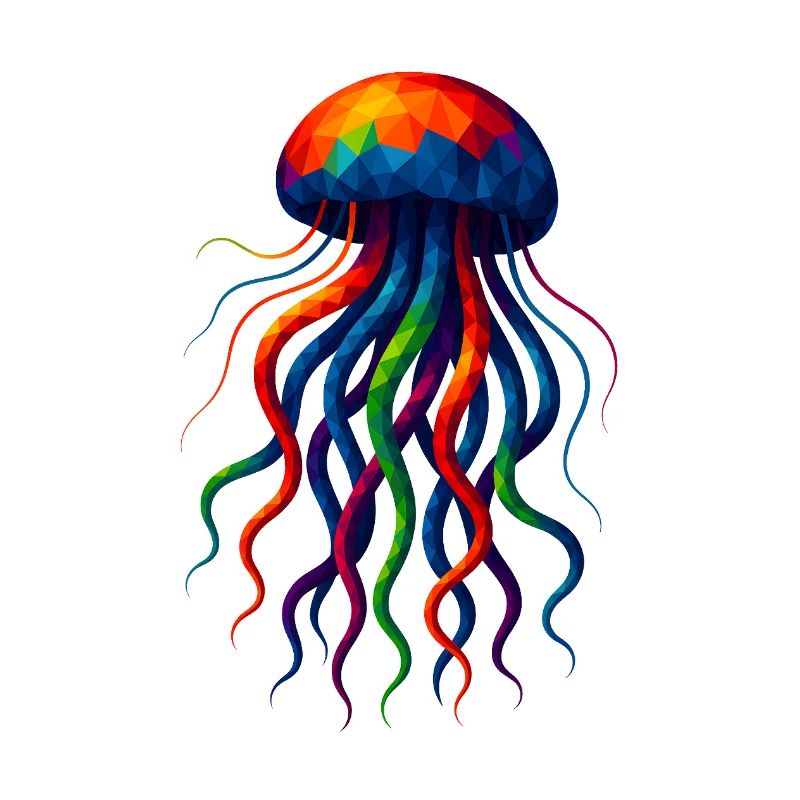 Animaux polygonaux de style WPAP - Méduses