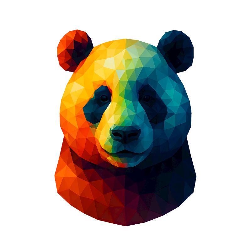 WPAP Style Animals - Panda Bear Portrait
