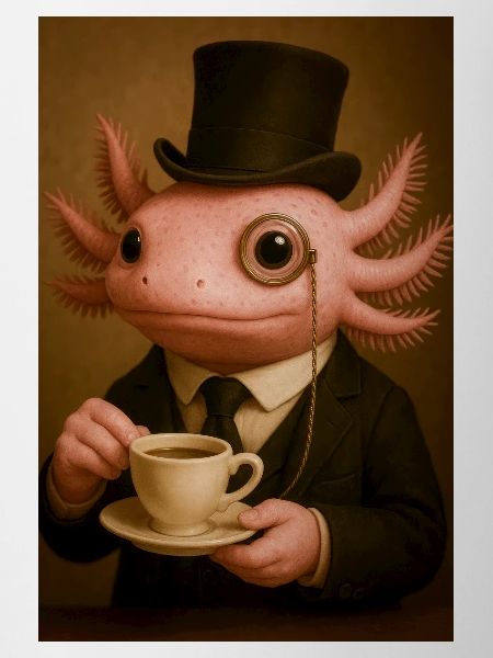 Axolotl pimpant au café