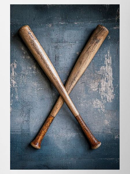 Classic Baseball Bats Crossed