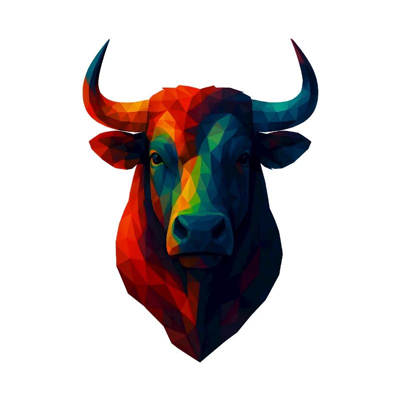 WPAP Polygon Style Animals - Bull Portrait
