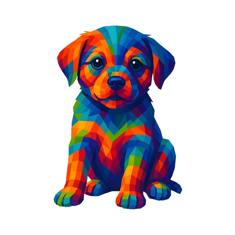 WPAP Polygon Style Animaux - Portrait de chiot de chien