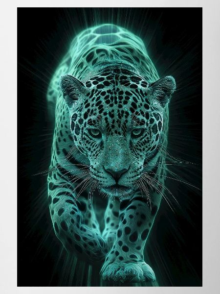 Neon Jaguar in Motion