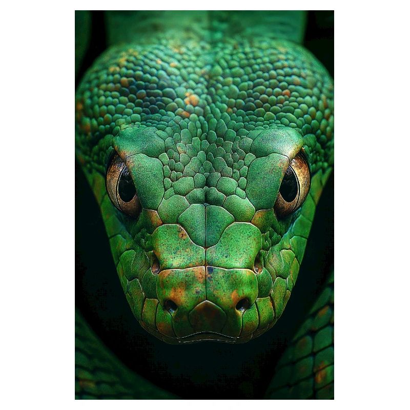 Regard de serpent vert hypnotique