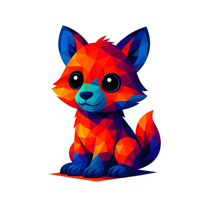WPAP Polygon Kawaii Style Bébé Renard
